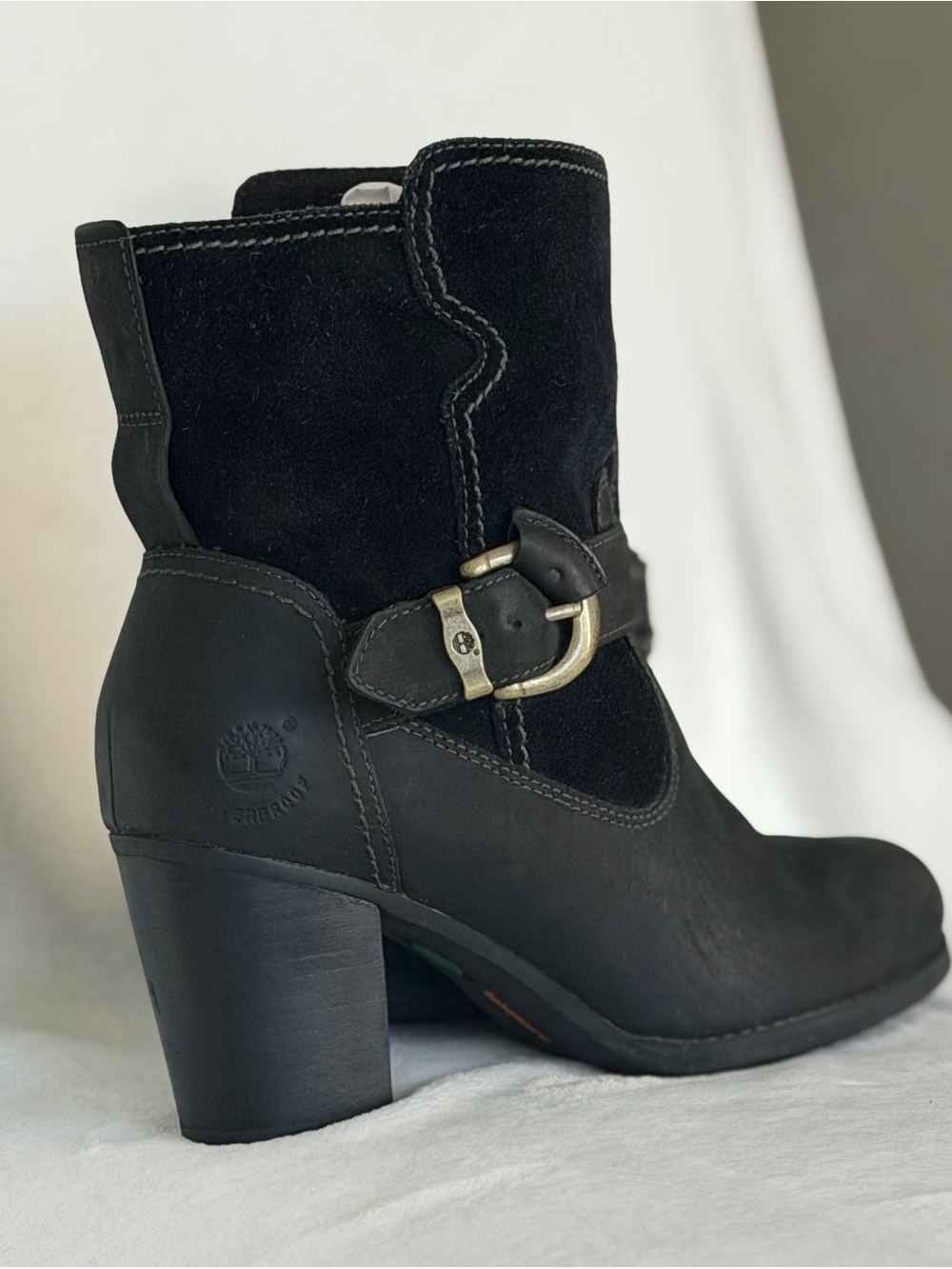 Timberland Earthkeepers Rudston Waterproof Leather Suede Boots Black EUC SZ 7 - Picture 4 of 11